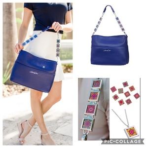 Medina Authentic Leather Locket Strap Purse / Hobo Bag